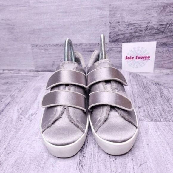 Joie Diata Low Top Satin Sneaker Gray Silver sz 36.5 Women's sz 6.5 NEW - Picture 2 of 10